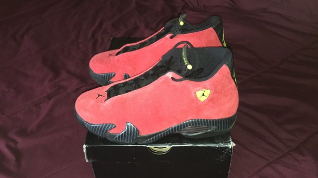 retro 14 red suede