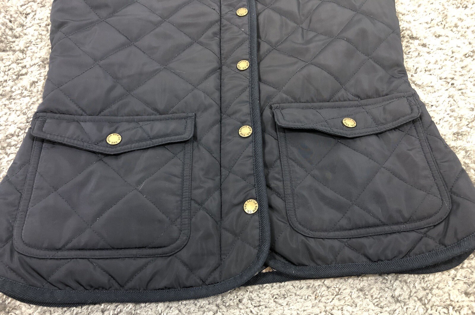 FILA Gilet The Savile Row Co donna piccolo blu navy trapuntato cerniera intera tasche a scatto