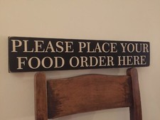 Food Sign Order Food Here Cafe Pub Hotel Restaurant Menu Vintage Old