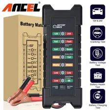 ANCEL BM410 Car Battery Tester 12V & 24V Digital Battery Alternator Analyzer US