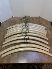 Vintage MCM Sweden Curved Wooden Clothes Hangers 16.75  Set Of 11 Swedish