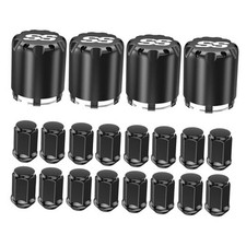 Golf Cart Center Caps Wheel Lug Nuts Kit, 4 PCS ITP SS Wheel Hub Cap Black