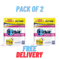  2 pack  Orbit Bubblemint Sugar Free Chewing Gum, Value Pack - 180 Ct each bag