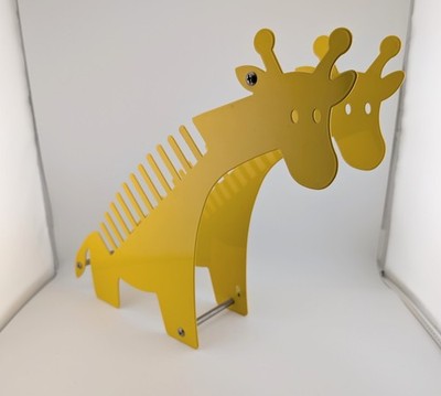 Vintage Yellow Giraffe 12 CD Rack: Y2K Whimsical CD Holder, books