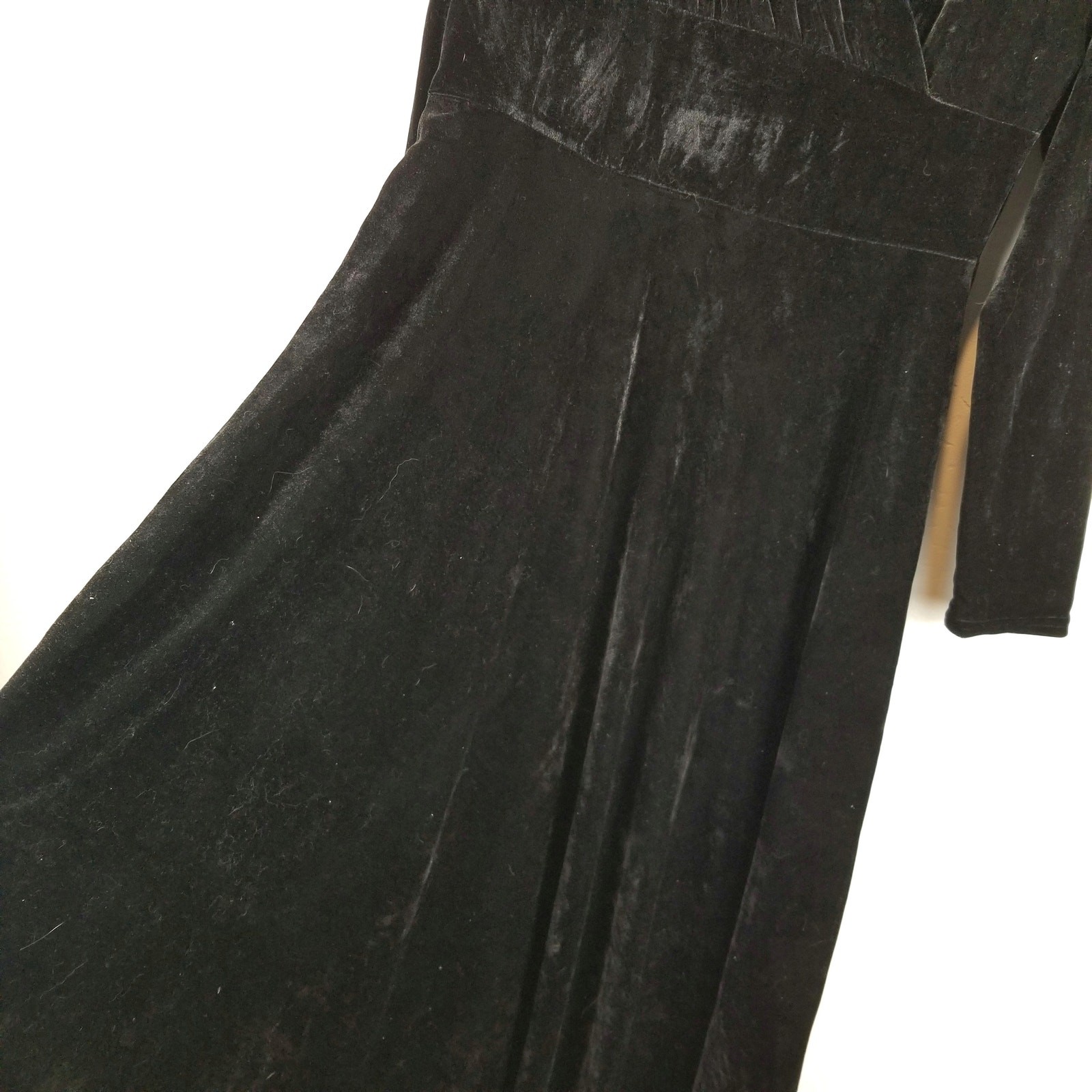 Urban Coco Black Velvet Long Sleeve Maxi Dress Size Medium image 5