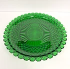 Anchor Hocking Forest Green 14" Waterford/Waffle Serving Platter, 1938-1944 VNTG