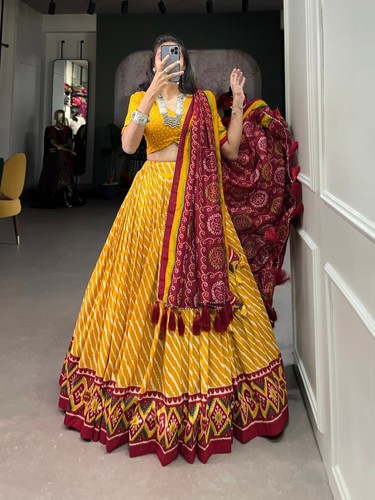 PREMIUM TUSSAR SEIDE LEHENGA CHOLI HANDGEWEBT DESIGNER OUTFIT FÜR HOCHZEIT FESTIVAL
