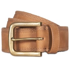 Frye and Co. 38mm Large Khaki Webbing Strap W/ Faux Nubuck Overrlay Mens Belt