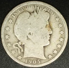 1905-O Barber Half Dollar Average Circ
