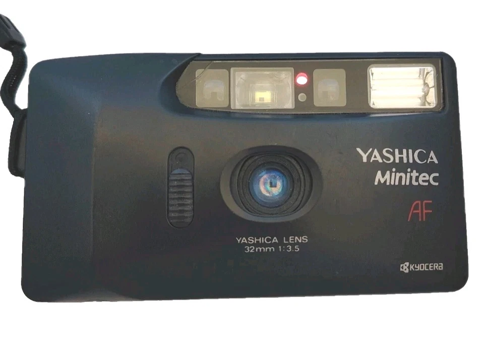 Yashica Minitec AF 35mm Point & Shoot Film Camera Tested Works + Strap & Case - Image 3 of 4