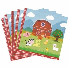 WERNNSAI Farm Birthday Decorations 50 PCS Farm Animals Paper Napkins
