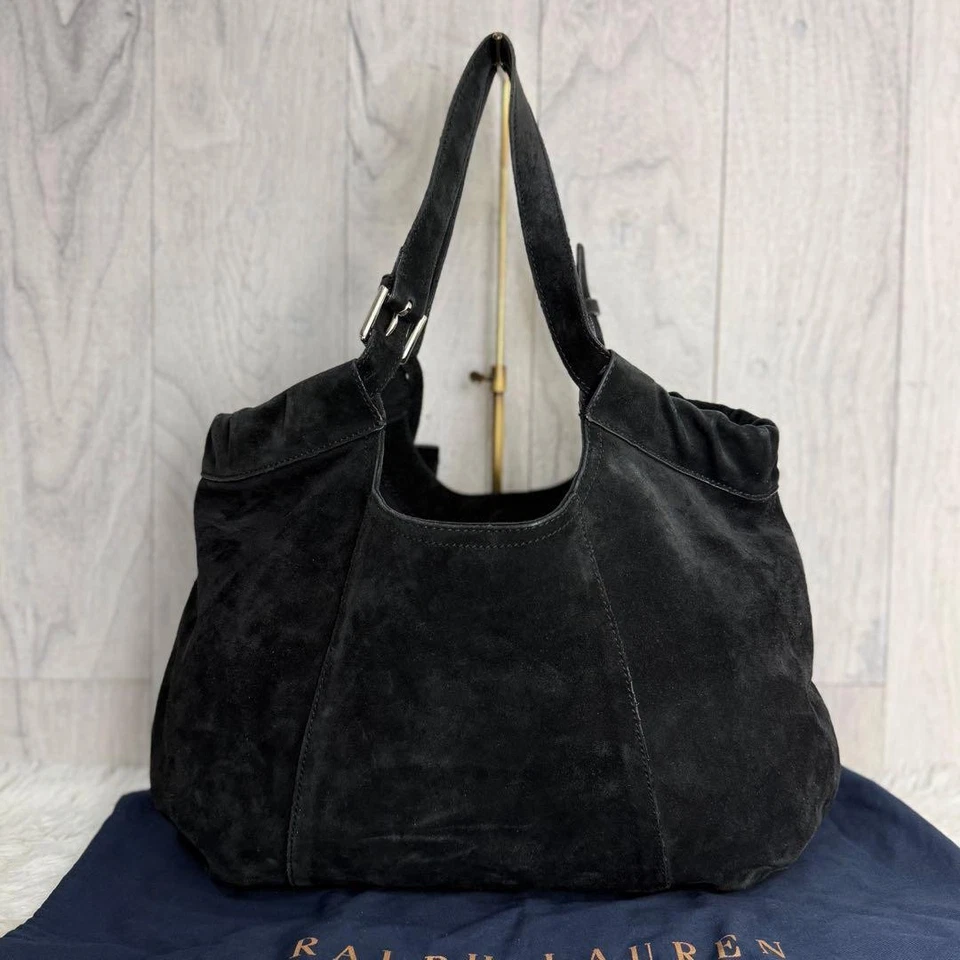 Bolso de Hombro Ralph Lauren Gamuza Cuero Marrón Mujer Usado Auténtico Foto 2 de 4