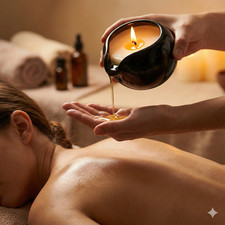 Soy Massage Candle for Couples   Warm Body Oil, Spa Aromatherapy Romantic Gift