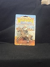 VINTAGE KIDS GOODS WIND UP WILD WEST RIDING COWBOY ON BLACK HORSE NEW SEALED TOY