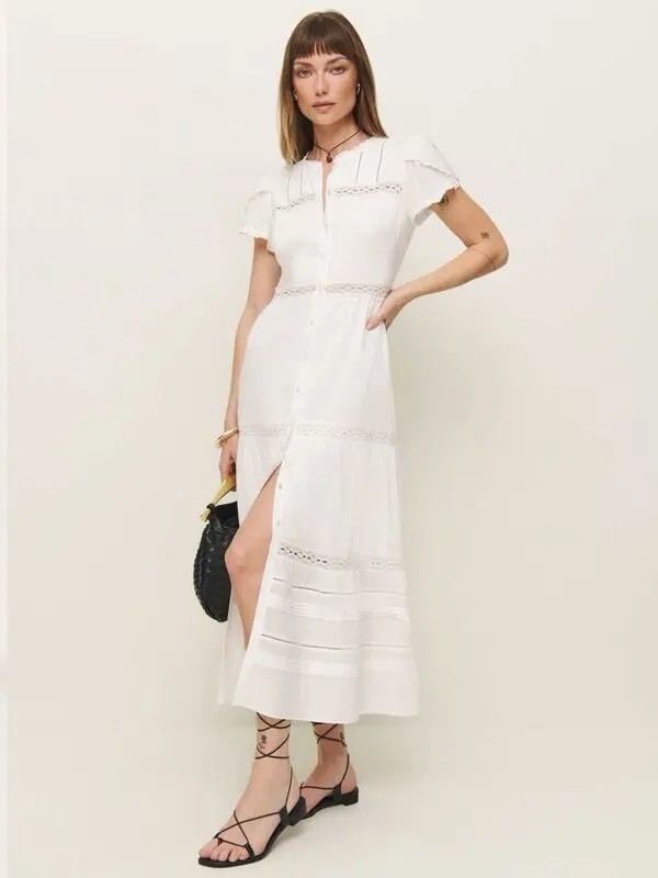 NWT Reformation Zebrina Voile Dress White Sz6 | eBay