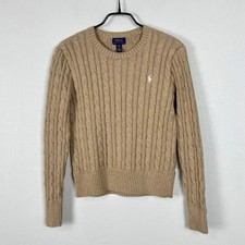 Polo Ralph Lauren Beige Cotton Cable Knit Kids Sweater 16 Official