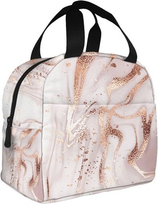 Isolierte Brotzeittasche Marmor Rosegold Thermotasche