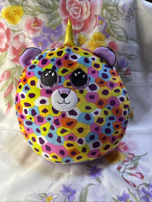 Rainbow Squish-A-Boos Plush Giselle TY Squishies Leopard 10 Inch May 12 Birthday