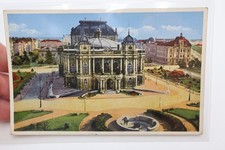 1934 Signed Postcard Croatian National Theatre Zagreb Hand Tinted Original
