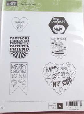 Stampin Up Perfectly You Rubber Stamp Set Holidays Birthday Valentine Christmas