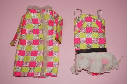 Vintage 1968 Sparkle Squares Mod Dress coat only by Mattel #1814 rare