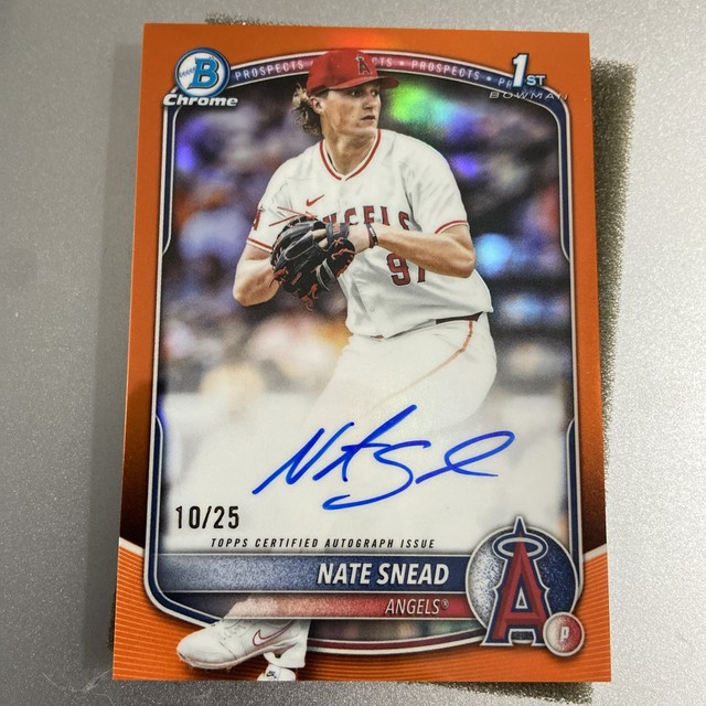 2025 Bowman Draft Nate Snead 1st Prospect True Orange Auto 10/25