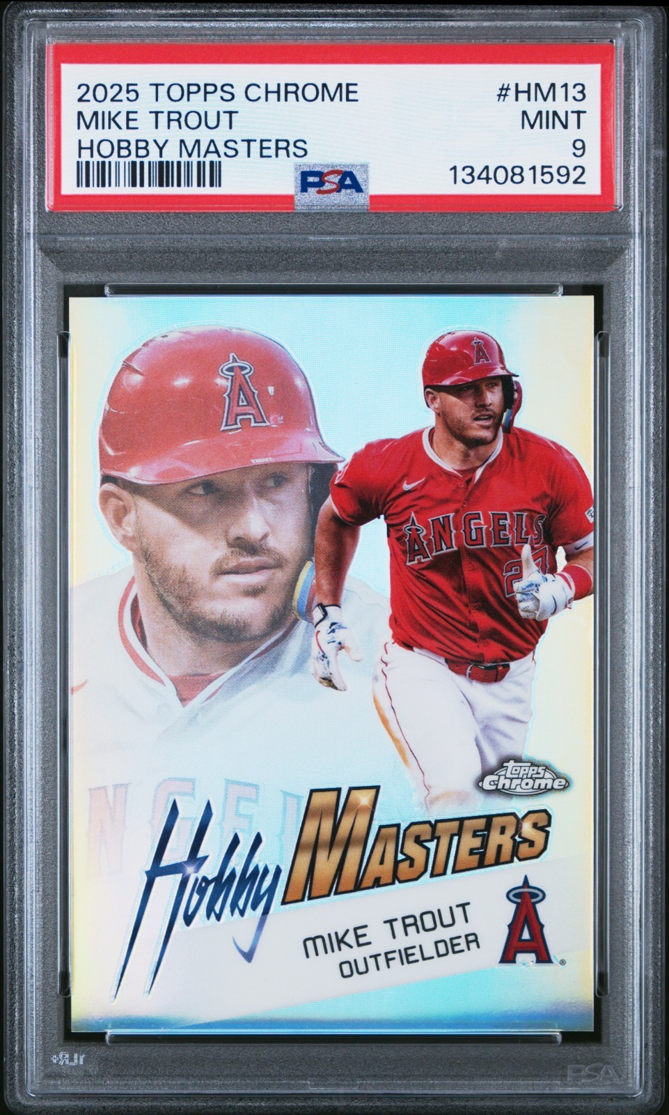 2025 TOPPS CHROME MIKE TROUT HOBBY MASTERS #HM13 SSP PSA 9 MINT