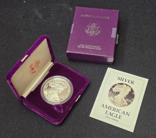 1988 S Proof American Silver Eagle Dollar $1 Box & COA US Mint Bullion OGP