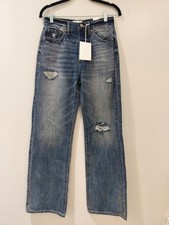 KanCan 90s Flare Jeans Womens 3/25 High Rise Distressed Wide Leg Denim NWT