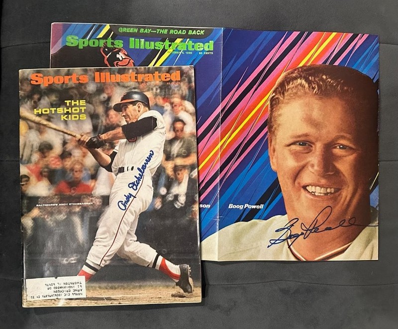 2 Orioles Autographed Sports Illustrated, Etchebarren & Powell