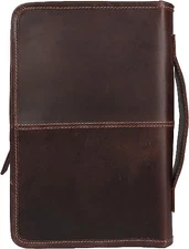  Leather Bible Cover Book Cover Planner Cover with Handle and Back Pocket Small