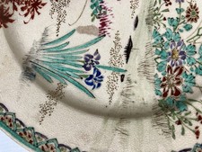 Antique Japanese Satsuma Meiji Period Hand Painted Ceramic Plate 