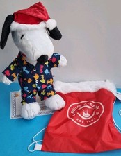 Build A Bear Snoopy With Moveable Ears Pj's Santa's Hat & Carrie Bag BNWT 