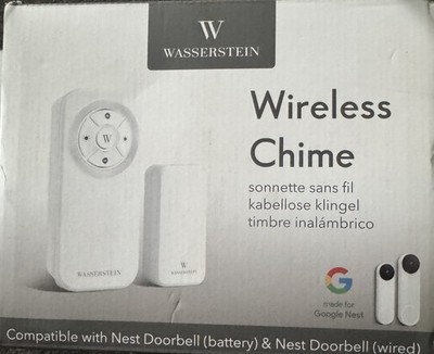 Wireless chime compatible with Google Nest (white) by Wasserstein
