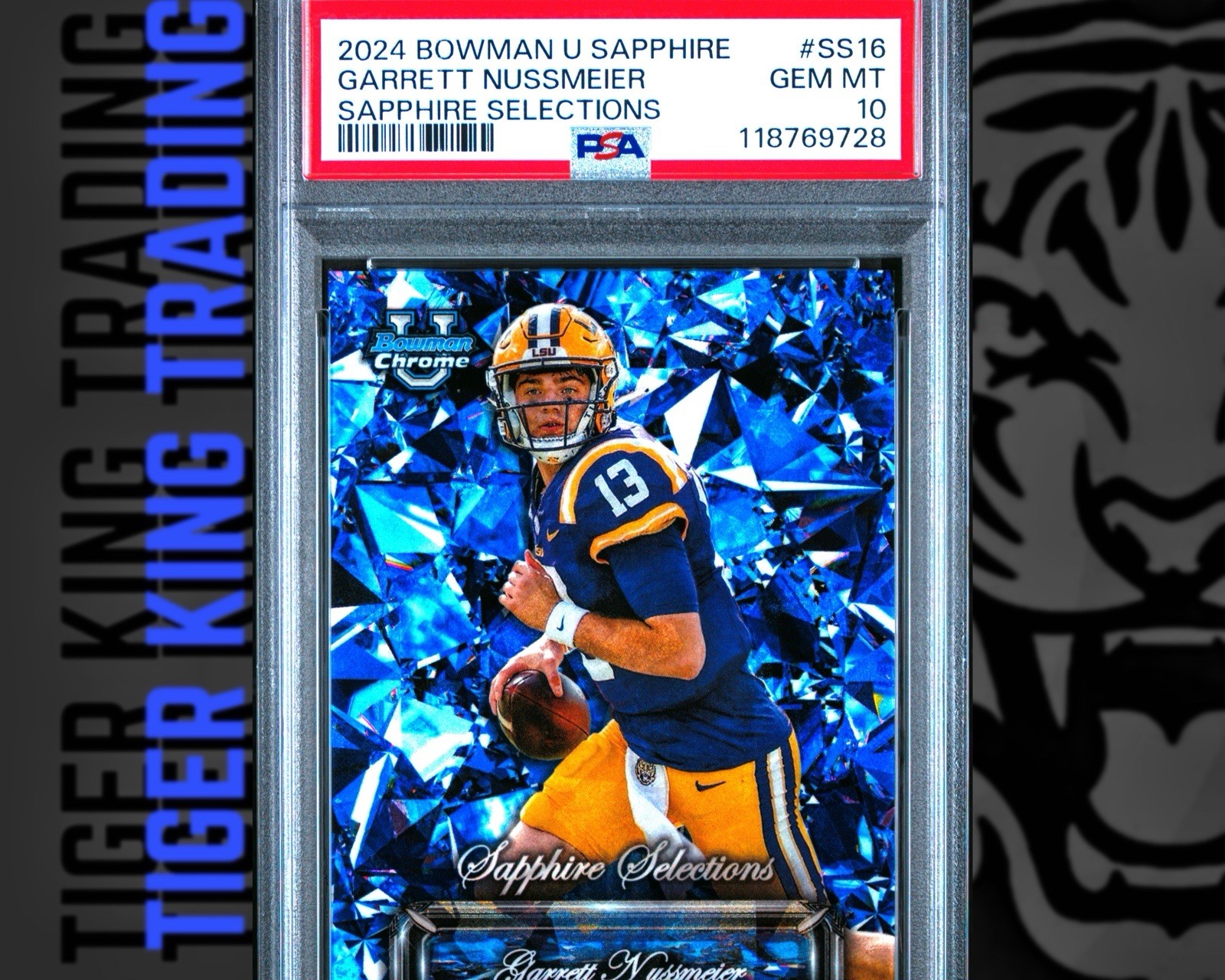 2024 Bowman University Chrome Sapphire Selections Garrett Nussmeier PSA 10 LSU