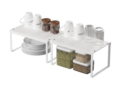 Regaleinsatz, 2er Set Metall Küchenschrank Organizer, Erweiterbar küchen Rega...