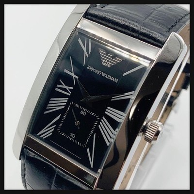 Emporio Armani AR0143 Men's Rectangular Stainless Steel Quartz Watch