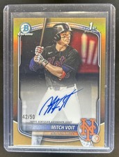 2025 Bowman Draft Mitch Voit Chrome Auto Gold Refractor 1st Prospect #/50 Mets