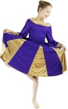 Danzcue Girls Praise Robe Dress 6x-7, Deep Purple-gold