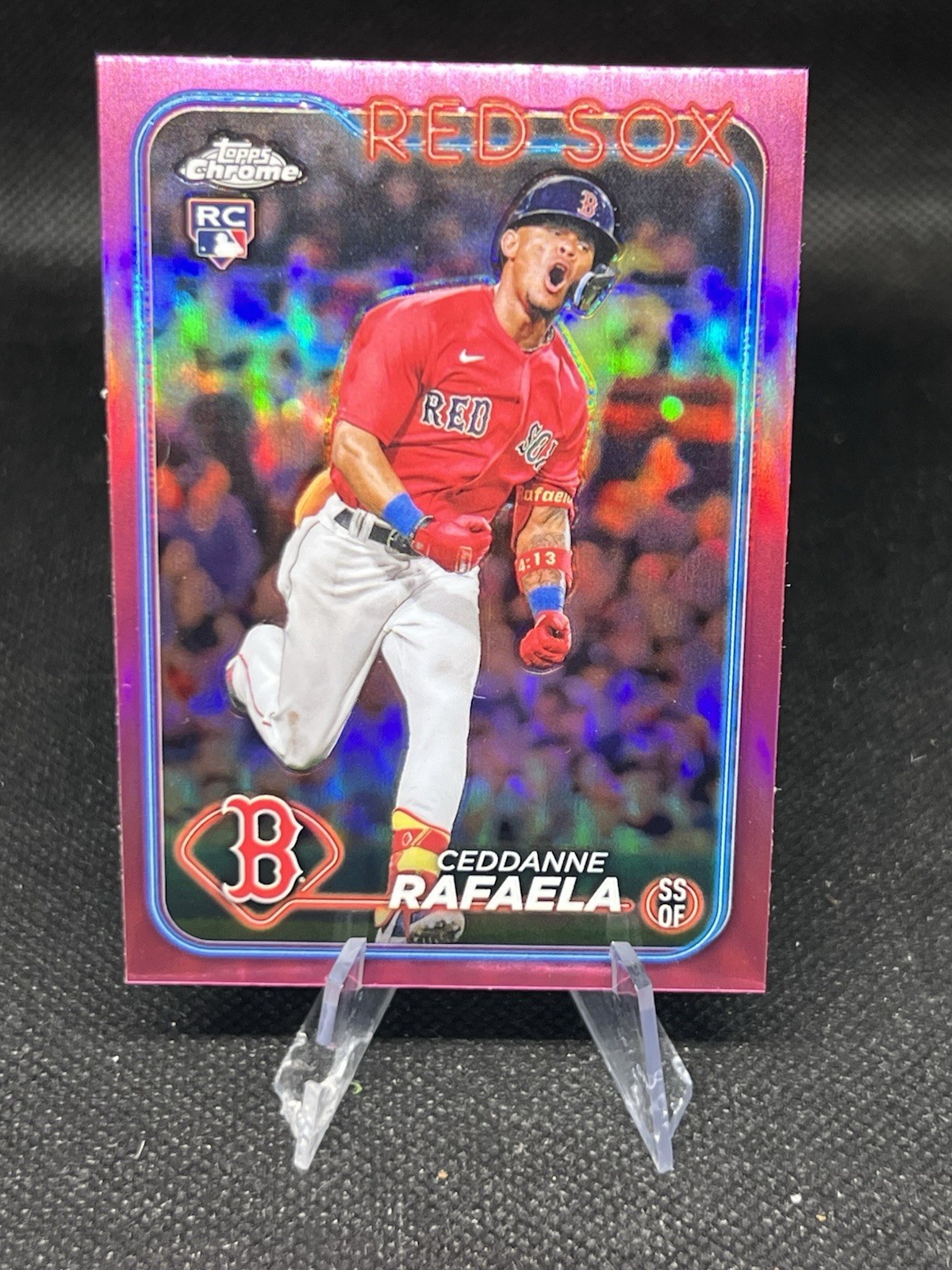 Ceddanne Rafaela 2024 Topps Chrome #118 Pink Refractor Rookie RC