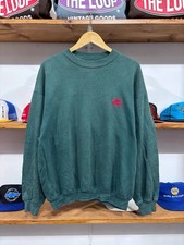 Vintage 90s Dragon Embroidered Green Crewneck Sweatshirt L Made In USA
