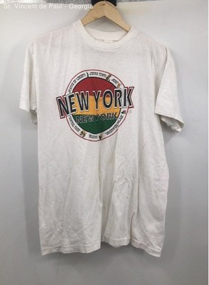 White Single Stitch New York 80s 90s T Shirt Men's M Soho Little Italy NYC