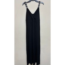 Chico's Black Maxi Dress Size 2 Sleeveless Empire Waist Stretchy Witchy Relaxed