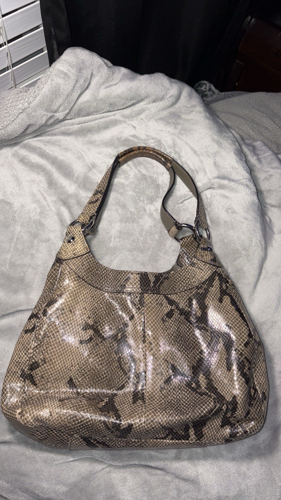 Coach Soho Lynn Python Embossed 3 Compartments Sn… - image 2