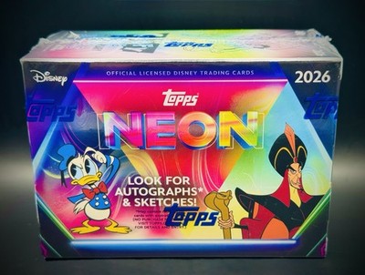 2026 Topps Disney Neon Factory Sealed Box, 35 Cards Auto Sketch Chase