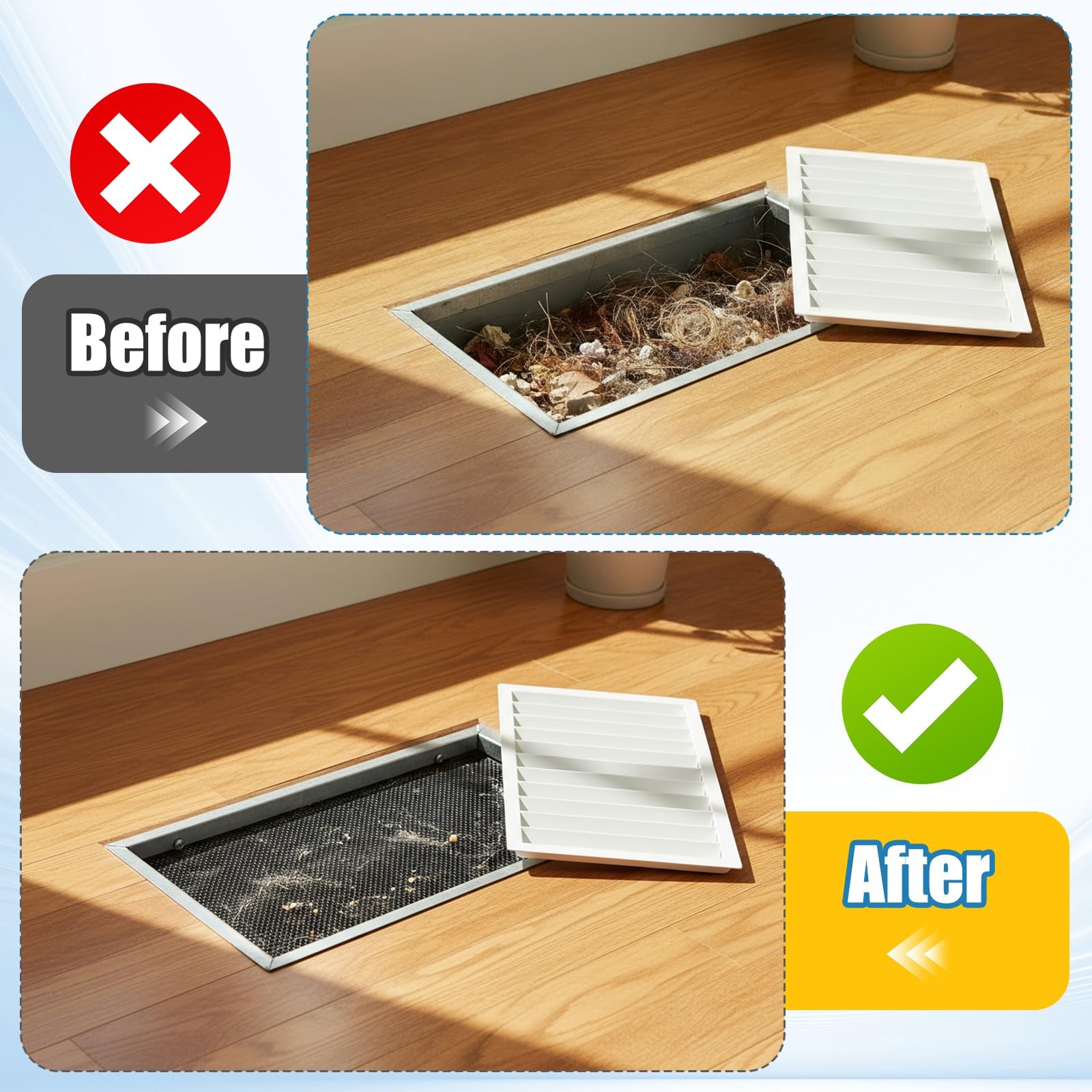 20Pcs 4 x 10 Inch Floor Register Cover Trap, Floor Air Vent Cover Screen for ...