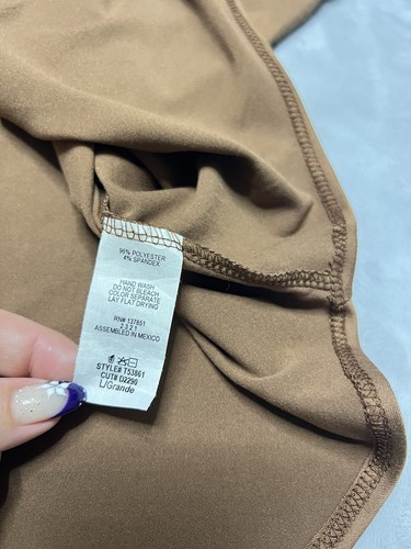 GAZE Sleeveless Brown Bodysuit Womens Size L Spaghetti Straps Tank Soft Drape - Picture 19 of 21