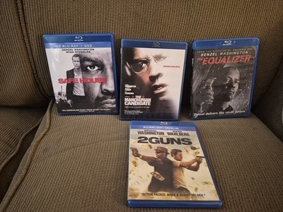Lot 4 Denzel Washington Blu-Rays Equalizer, Safe House, 2 Guns, Manchurian Candi