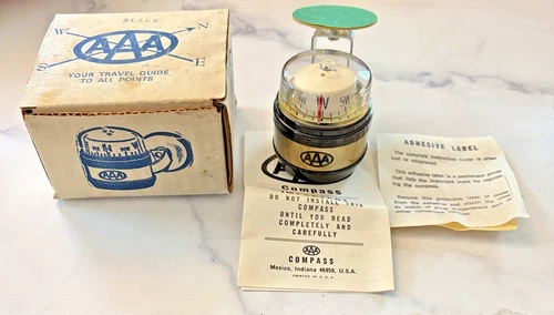 NOS AAA Dash Mount Compass Accessory in Box Mopar Chevy GM Ford Lincoln Dodge