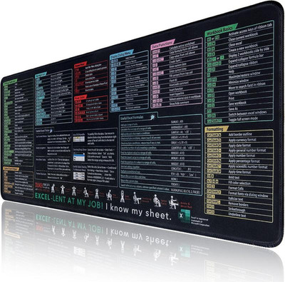 Excel Shortcut Cheat Sheet Mouse Pad Large Waterproof Desk Mat Non Slip Office A